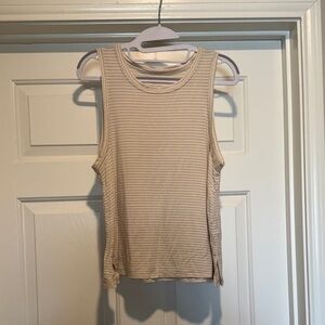 American Eagle Outfitters Beige Striped Tank Top